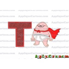 Captain Underpants Applique 01 Embroidery Design With Alphabet T