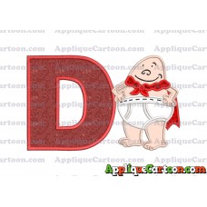 Captain Underpants Applique 02 Embroidery Design With Alphabet D