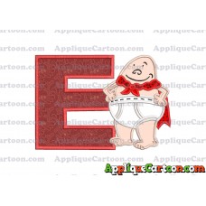 Captain Underpants Applique 02 Embroidery Design With Alphabet E