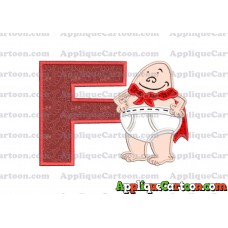 Captain Underpants Applique 02 Embroidery Design With Alphabet F