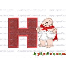 Captain Underpants Applique 02 Embroidery Design With Alphabet H