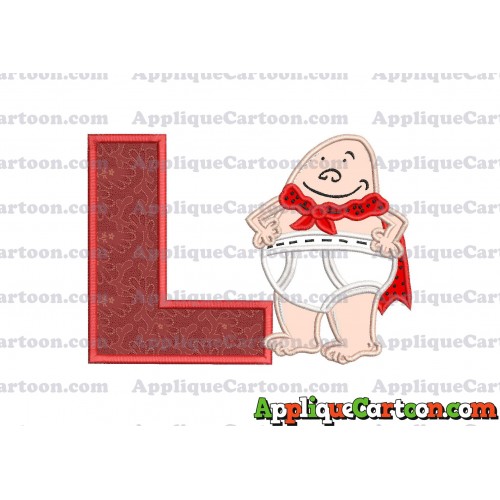 Captain Underpants Applique 02 Embroidery Design With Alphabet L