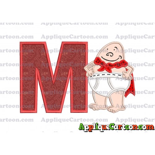 Captain Underpants Applique 02 Embroidery Design With Alphabet M