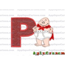 Captain Underpants Applique 02 Embroidery Design With Alphabet P