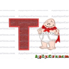 Captain Underpants Applique 02 Embroidery Design With Alphabet T