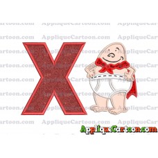 Captain Underpants Applique 02 Embroidery Design With Alphabet X