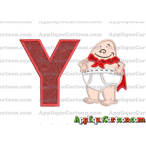 Captain Underpants Applique 02 Embroidery Design With Alphabet Y