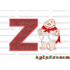 Captain Underpants Applique 02 Embroidery Design With Alphabet Z