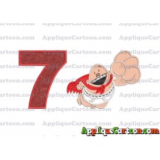 Captain Underpants Applique 03 Embroidery Design Birthday Number 7