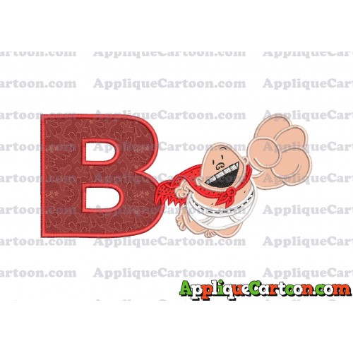 Captain Underpants Applique 03 Embroidery Design With Alphabet B