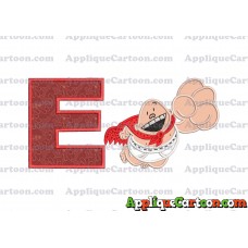 Captain Underpants Applique 03 Embroidery Design With Alphabet E