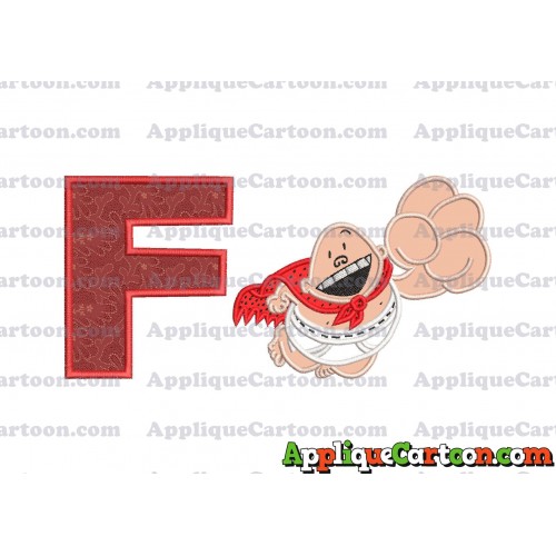 Captain Underpants Applique 03 Embroidery Design With Alphabet F