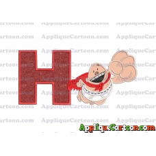Captain Underpants Applique 03 Embroidery Design With Alphabet H