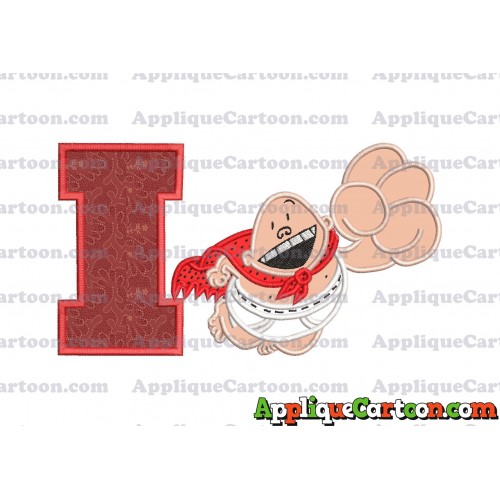 Captain Underpants Applique 03 Embroidery Design With Alphabet I