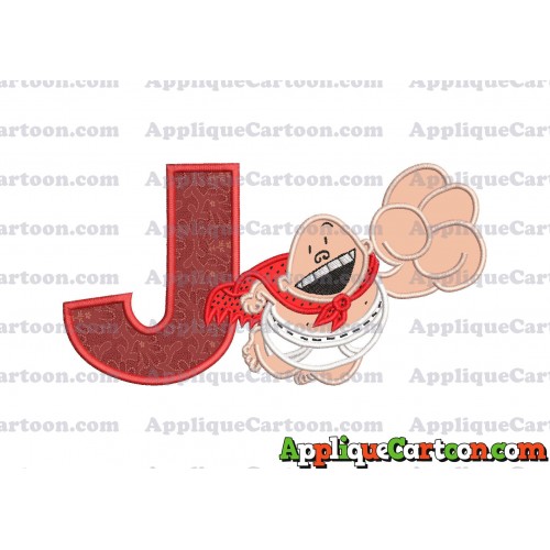 Captain Underpants Applique 03 Embroidery Design With Alphabet J