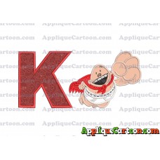 Captain Underpants Applique 03 Embroidery Design With Alphabet K