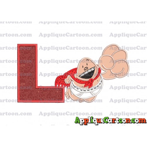 Captain Underpants Applique 03 Embroidery Design With Alphabet L