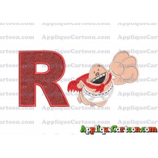 Captain Underpants Applique 03 Embroidery Design With Alphabet R