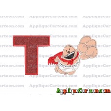 Captain Underpants Applique 03 Embroidery Design With Alphabet T