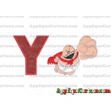 Captain Underpants Applique 03 Embroidery Design With Alphabet Y