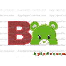 Care Bear Head Applique Embroidery Design With Alphabet B