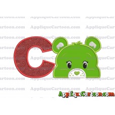 Care Bear Head Applique Embroidery Design With Alphabet C