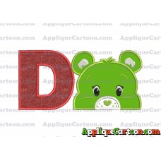 Care Bear Head Applique Embroidery Design With Alphabet D