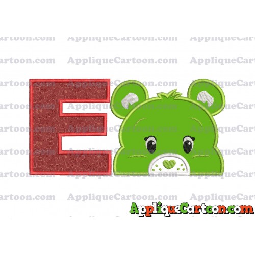 Care Bear Head Applique Embroidery Design With Alphabet E
