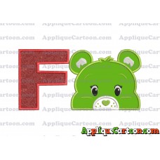 Care Bear Head Applique Embroidery Design With Alphabet F