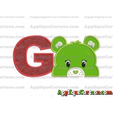 Care Bear Head Applique Embroidery Design With Alphabet G
