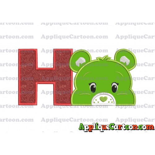 Care Bear Head Applique Embroidery Design With Alphabet H