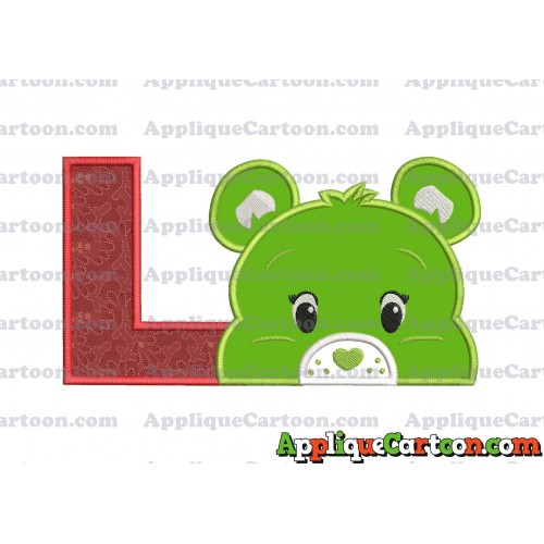 Care Bear Head Applique Embroidery Design With Alphabet L