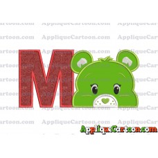 Care Bear Head Applique Embroidery Design With Alphabet M