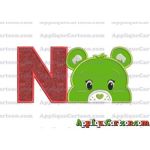 Care Bear Head Applique Embroidery Design With Alphabet N