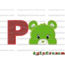 Care Bear Head Applique Embroidery Design With Alphabet P