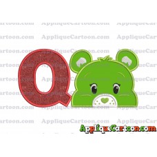 Care Bear Head Applique Embroidery Design With Alphabet Q