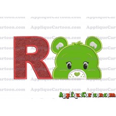 Care Bear Head Applique Embroidery Design With Alphabet R