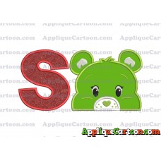 Care Bear Head Applique Embroidery Design With Alphabet S