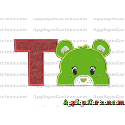 Care Bear Head Applique Embroidery Design With Alphabet T