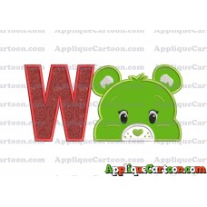 Care Bear Head Applique Embroidery Design With Alphabet W