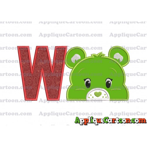 Care Bear Head Applique Embroidery Design With Alphabet W