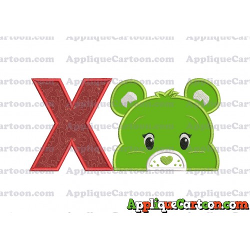 Care Bear Head Applique Embroidery Design With Alphabet X