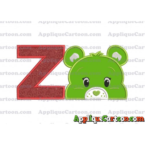 Care Bear Head Applique Embroidery Design With Alphabet Z