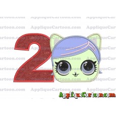 Cat Lol Surprise Dolls Head Applique Embroidery Design Birthday Number 2
