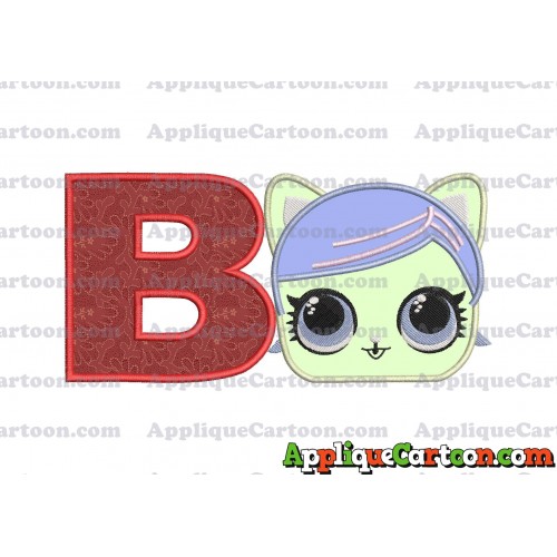 Cat Lol Surprise Dolls Head Applique Embroidery Design With Alphabet B