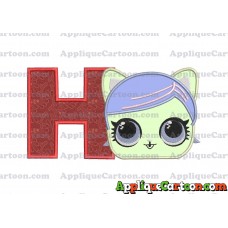 Cat Lol Surprise Dolls Head Applique Embroidery Design With Alphabet H