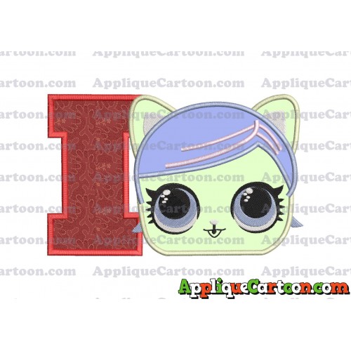 Cat Lol Surprise Dolls Head Applique Embroidery Design With Alphabet I