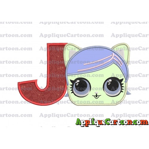 Cat Lol Surprise Dolls Head Applique Embroidery Design With Alphabet J