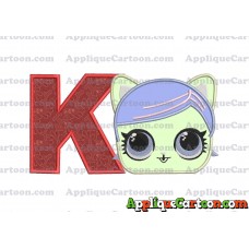 Cat Lol Surprise Dolls Head Applique Embroidery Design With Alphabet K