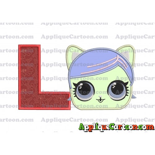 Cat Lol Surprise Dolls Head Applique Embroidery Design With Alphabet L